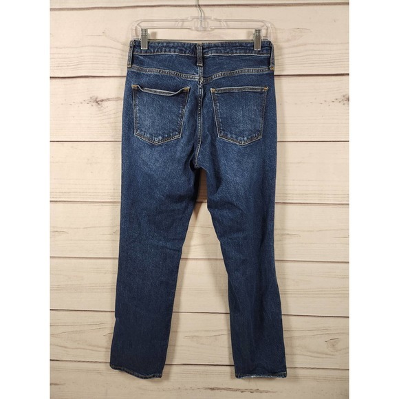 Universal Thread Women's Blue Stretch Distressed High Rise Straight Jeans Size 6 - Picture 2 of 8